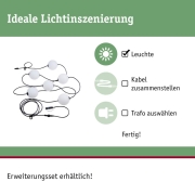 Plug & Shine LED Lichterkette Naima Basisset IP67 3000K 6x1W 5,88m  Schwarz