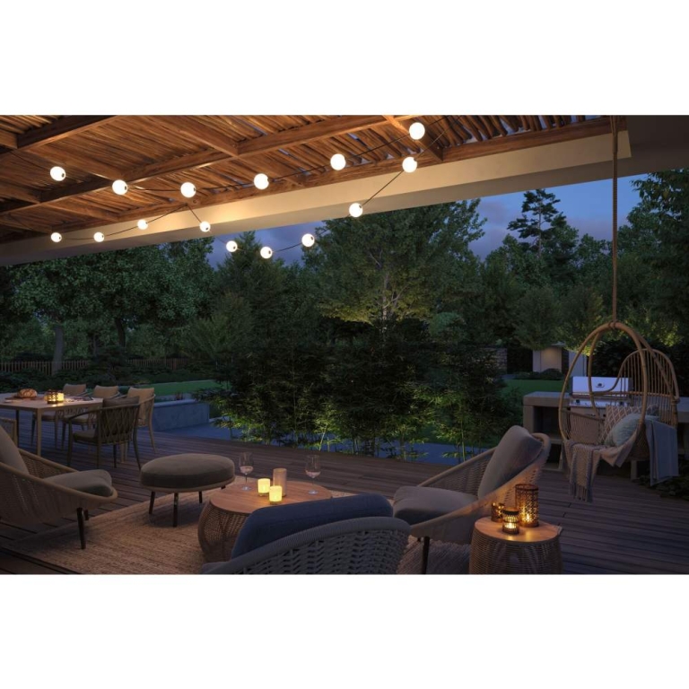 Paulmann Plug & Shine LED Lichterkette Naima Erweiterungsset IP67 3000K 3x1W 1,71m  Schwarz