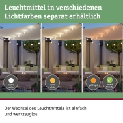 Plug & Shine LED Lichterkette Naima Erweiterungsset IP67 3000K 3x1W 1,71m  Schwarz