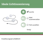 Plug & Shine LED Lichterkette Naima Erweiterungsset IP67 3000K 3x1W 1,71m  Schwarz