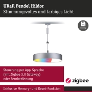 URail Pendel Smart Home Zigbee 3.0 Hildor RGBW  510lm 10W RGBW+ dimmbar 230V Chrom matt