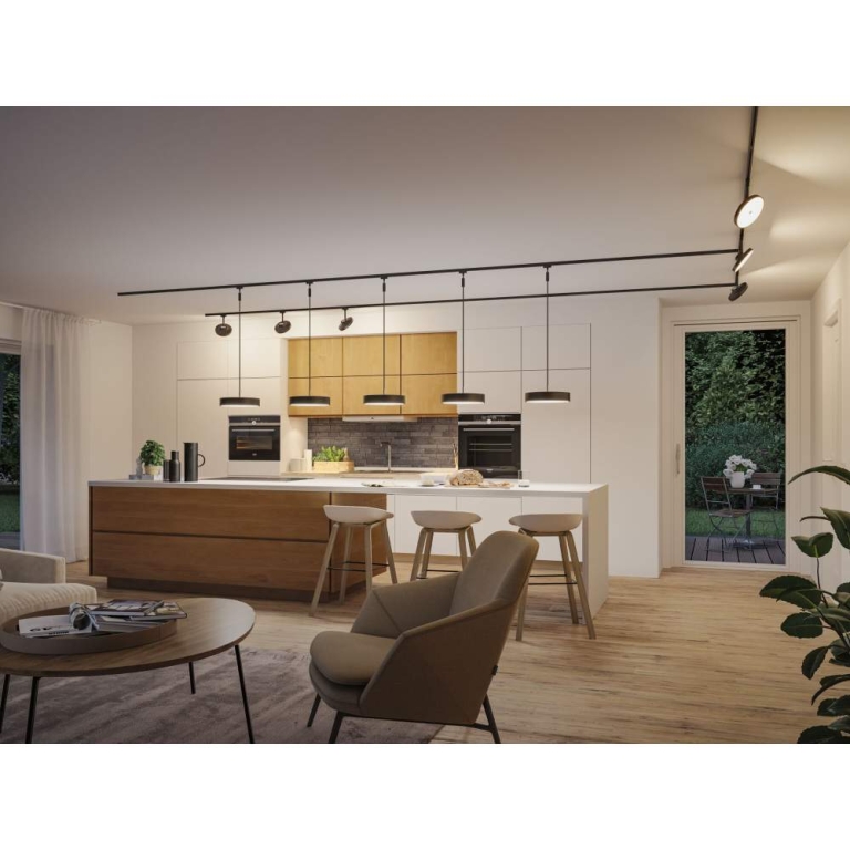 Paulmann URail Pendel Smart Home Zigbee 3.0 Hildor RGBW  510lm 10W RGBW+ dimmbar 230V Schwarz matt