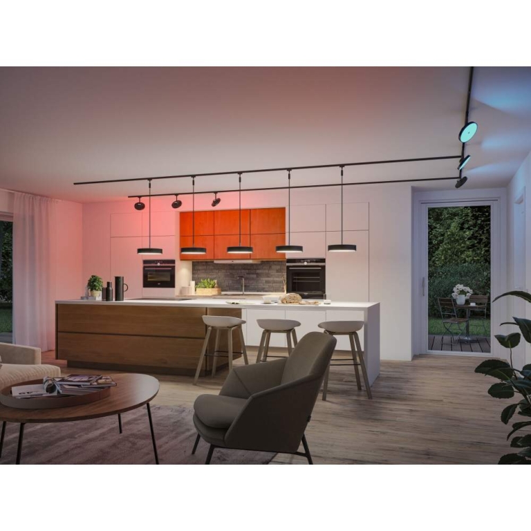 Paulmann URail Pendel Smart Home Zigbee 3.0 Hildor RGBW  510lm 10W RGBW+ dimmbar 230V Schwarz matt
