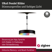 URail Pendel Smart Home Zigbee 3.0 Hildor RGBW  510lm 10W RGBW+ dimmbar 230V Schwarz matt