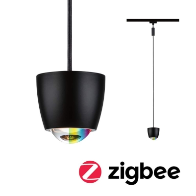 Paulmann URail Pendel Smart Home Zigbee 3.0 Tyros RGBW  200lm 4,5W RGBW+ dimmbar 230V Schwarz matt