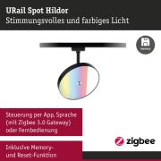 URail Schienenspot Smart Home Zigbee 3.0 Hildor RGBW  500lm 7,5W RGBW+ dimmbar 230V Schwarz matt