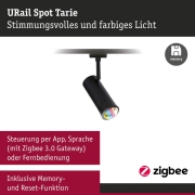 URail Spot Smart Home Zigbee 3.0 Tarie RGBW  230lm 4,5W RGBW+ dimmbar 230V Schwarz matt