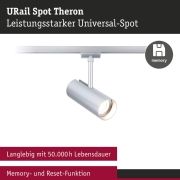 URail Schienenspot Theron Einzelspot  1020lm 11W 3000K dimmbar 230V Chrom matt