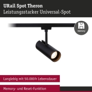 URail Schienenspot Theron Einzelspot  1020lm 11W 3000K dimmbar 230V Schwarz matt