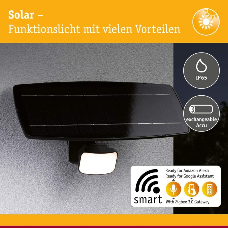 Paulmann Solar Fluter Smart Home Zigbee 3.0 Flotas Zigbee IP65 3000K 700lm Anthrazit