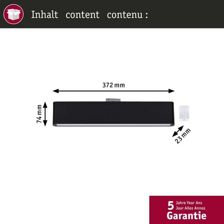 Paulmann URail Lightbar 3-Step-Dim Ceris  850lm 9,5W 4000K dimmbar 230V Schwarz matt