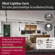 URail Lightbar 3-Step-Dim Ceris  850lm 9,5W 4000K dimmbar 230V Schwarz matt