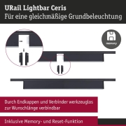 URail Lightbar 3-Step-Dim Ceris  850lm 9,5W 4000K dimmbar 230V Schwarz matt