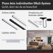 URail Lightbar 3-Step-Dim Ceris  850lm 9,5W 4000K dimmbar 230V Chrom matt