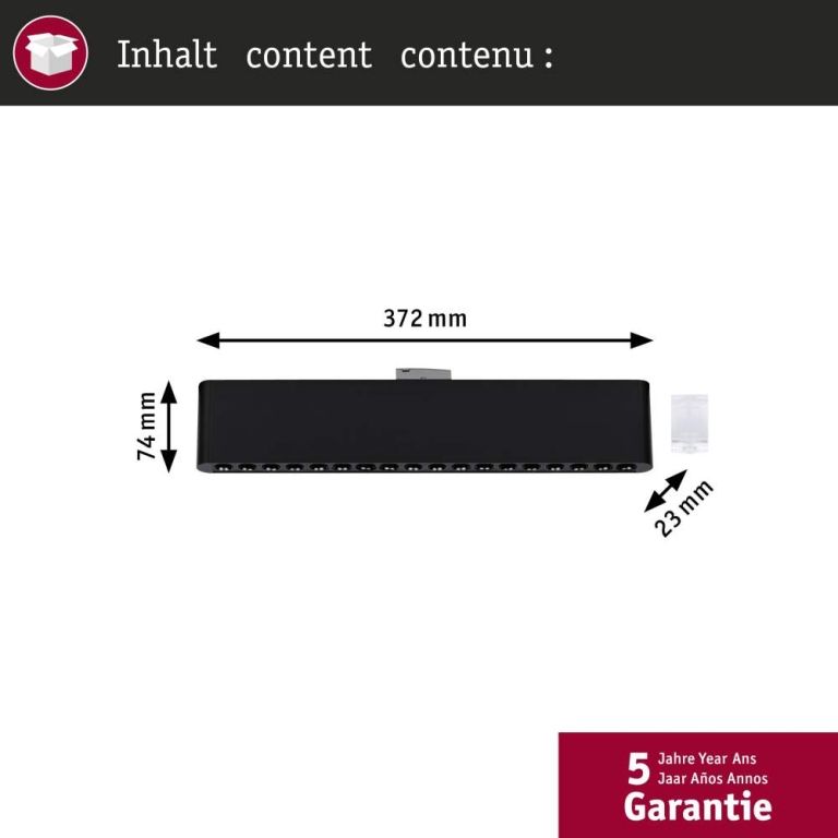 Paulmann URail Lightbar 3-Step-Dim Zelos  1050lm 10W 3000K dimmbar 230V Schwarz matt