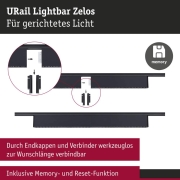 URail Lightbar 3-Step-Dim Zelos  1050lm 10W 3000K dimmbar 230V Schwarz matt