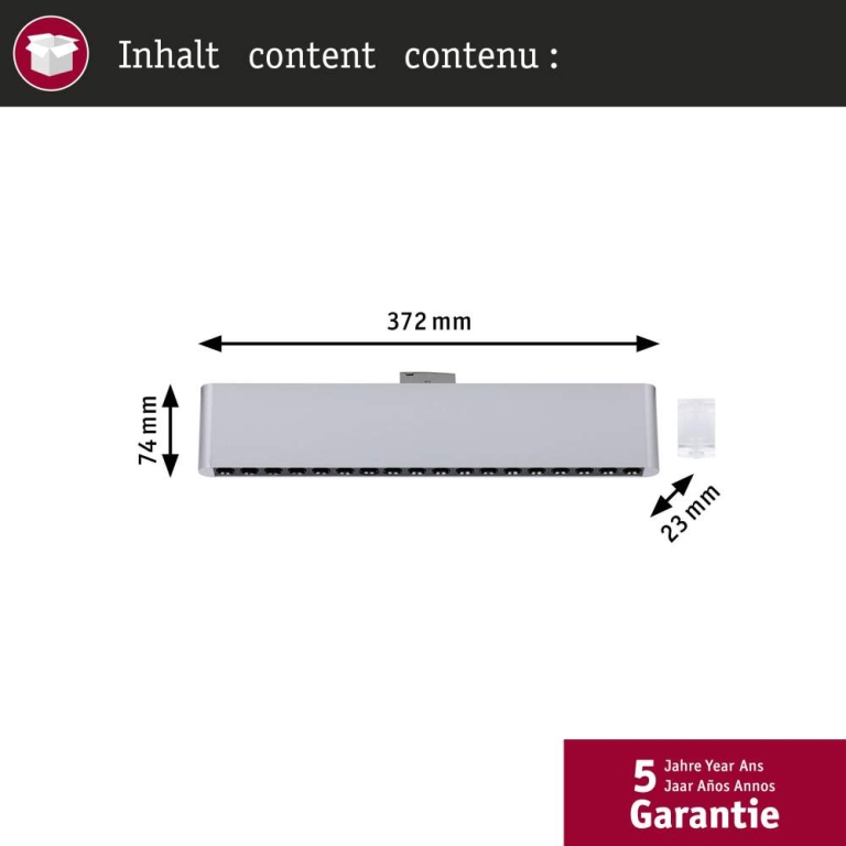 Paulmann URail Lightbar 3-Step-Dim Zelos  1100lm 10W 4000K dimmbar 230V Chrom matt