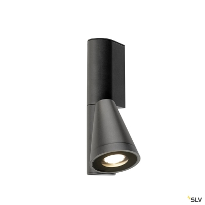 SLV T-TUBE, Wandaufbauleuchte, GU10, single, IP65, max. 10 W, schwarz