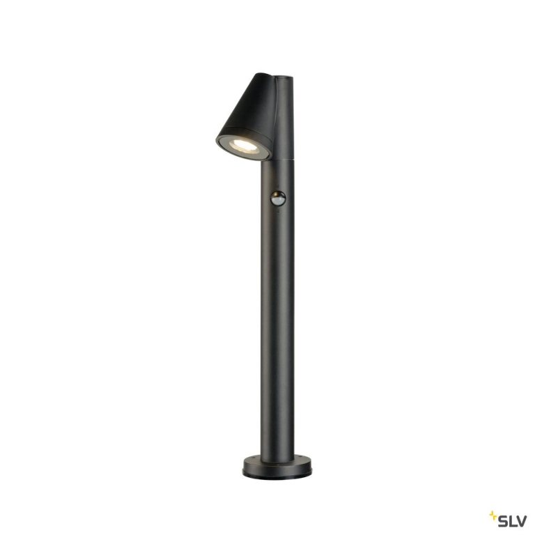 SLV T-TUBE 70 POLE, Outdoor Stehleuchte, GU10, single, Sensor, IP44, max. 10 W, schwarz