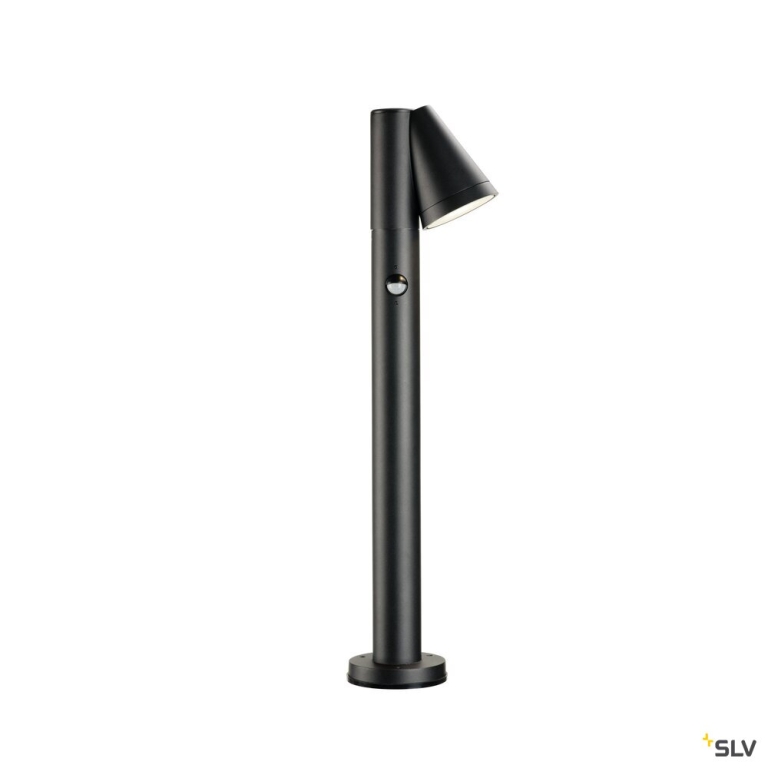 SLV T-TUBE 70 POLE, Outdoor Stehleuchte, GU10, single, Sensor, IP44, max. 10 W, schwarz