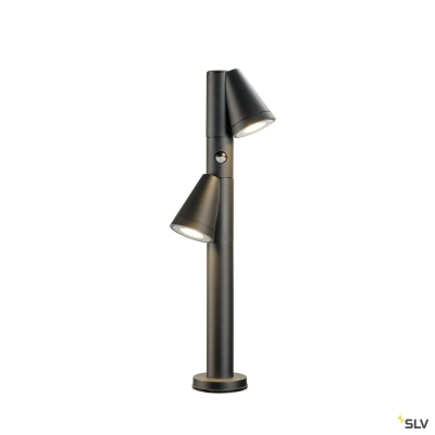 SLV T-TUBE 70 POLE, Outdoor Stehleuchte, GU10, double, Sensor, IP44, max. 10 W, schwarz