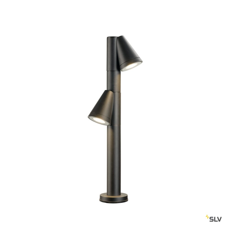 SLV T-TUBE 70 POLE, Outdoor Stehleuchte, GU10, double, IP65, max. 10 W, schwarz