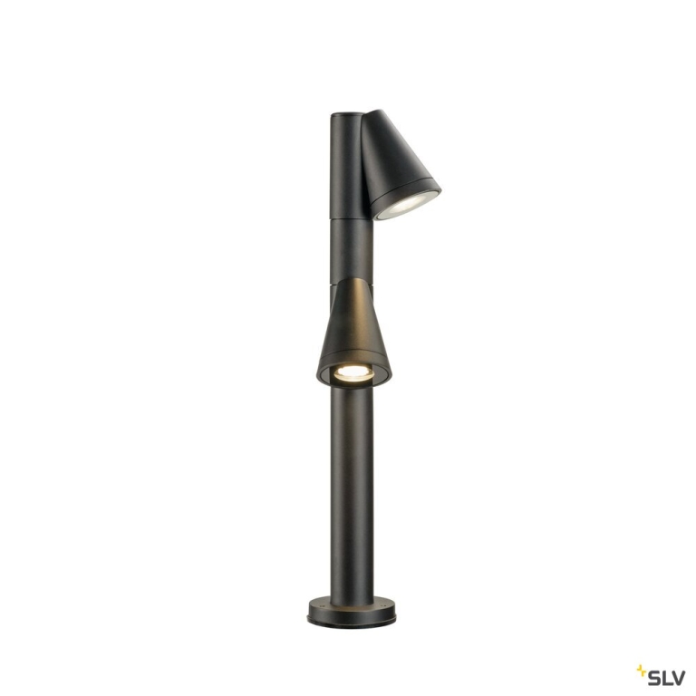 SLV T-TUBE 70 POLE, Outdoor Stehleuchte, GU10, double, IP65, max. 10 W, schwarz