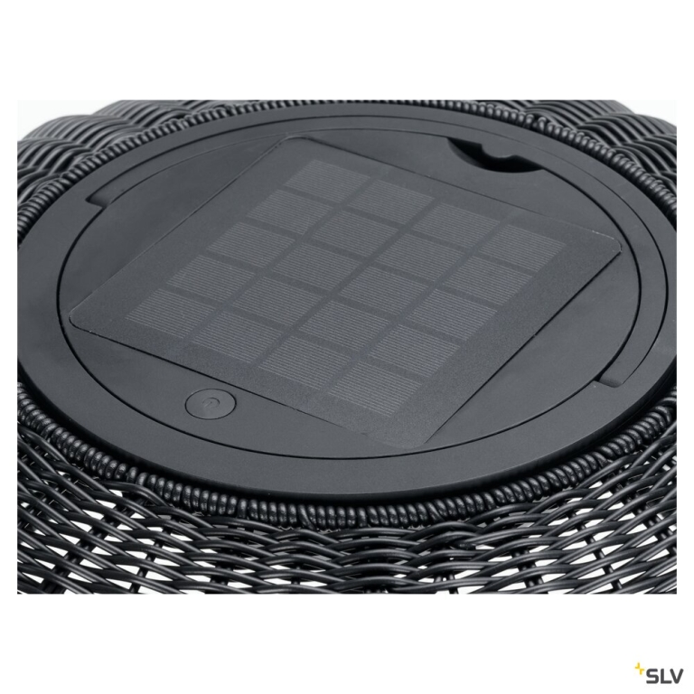 SLV ADEGAN, Outdoor Stehleuchte, flat, Solar, 2200 K, IP65, schwarz
