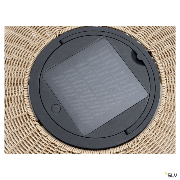 SLV ADEGAN, Outdoor Stehleuchte, flat, Solar, 2200 K, IP65, braun