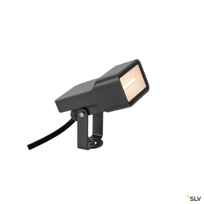SLV SYNA WIDE, Erdspiessleuchte, 2200 K, 115°, IP65, eckig, schwarz