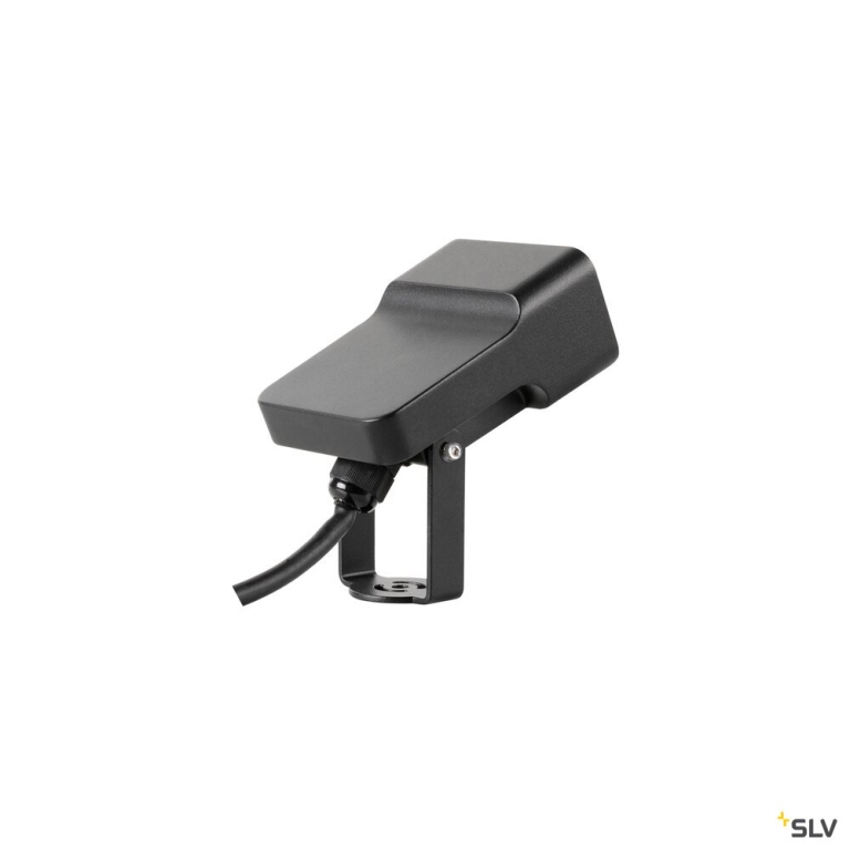 SLV SYNA WIDE, Erdspiessleuchte, 3000 K, 115°, IP65, eckig, schwarz