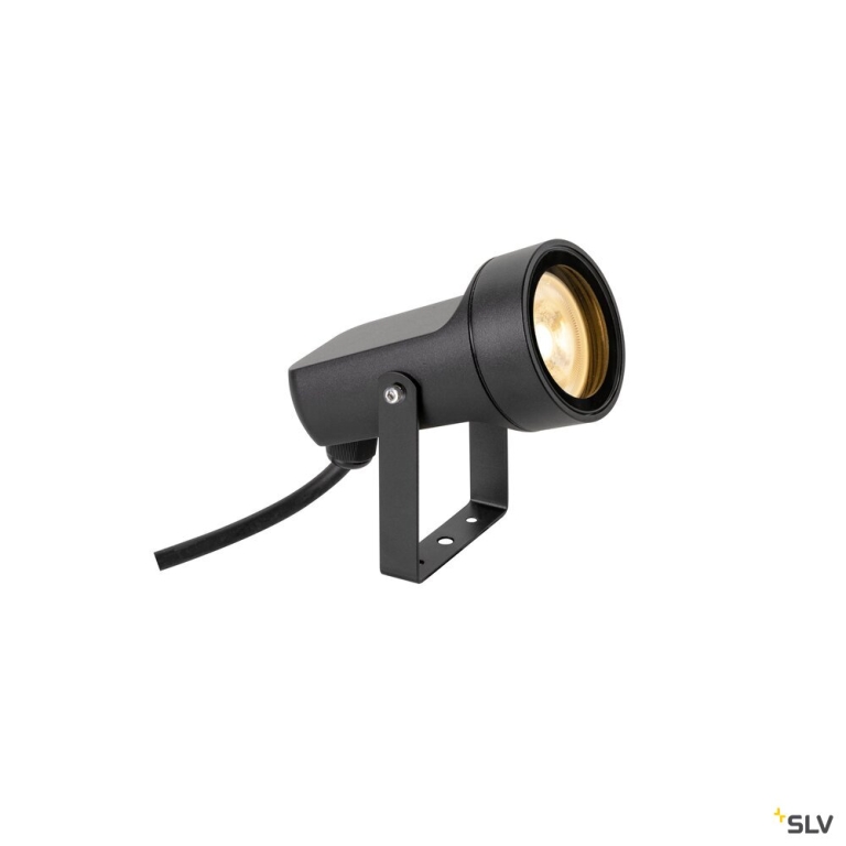 SLV SYNA SHADE, Erdspiessleuchte, GU10 , 1x max. 10 W, IP65, rund, schwarz