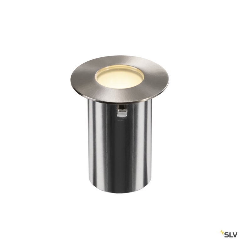 SLV TRAIL-LITE® 60, Single, Bodeneinbauleuchte, 3000K, IP67, rund, edelstahl / aluminium