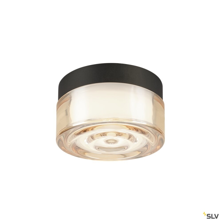 SLV CYFT WAVE, Wand- und Deckenaufbauleuchte, 2700/3000/4000 K, 6,5 W, PHASE, schwarz / amber