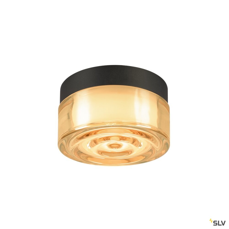 SLV CYFT WAVE, Wand- und Deckenaufbauleuchte, 2700/3000/4000 K, 6,5 W, PHASE, schwarz / amber