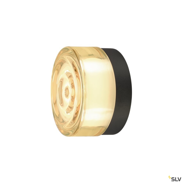 SLV CYFT WAVE, Wand- und Deckenaufbauleuchte, 2700/3000/4000 K, 6,5 W, PHASE, schwarz / amber