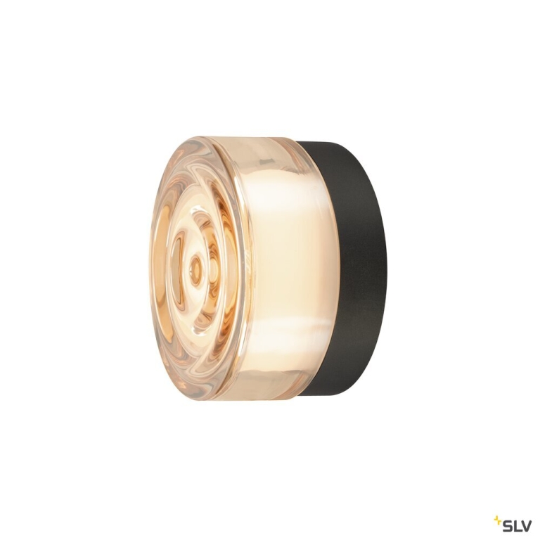 SLV CYFT WAVE, Wand- und Deckenaufbauleuchte, 2700/3000/4000 K, 6,5 W, PHASE, schwarz / amber