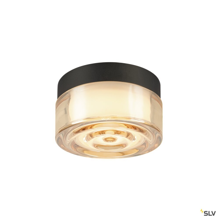 SLV CYFT WAVE, Wand- und Deckenaufbauleuchte, 2700/3000/4000 K, 6,5 W, PHASE, schwarz / amber