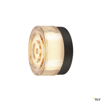SLV CYFT WAVE, Wand- und Deckenaufbauleuchte, 2700/3000/4000 K, 6,5 W, PHASE, schwarz / amber