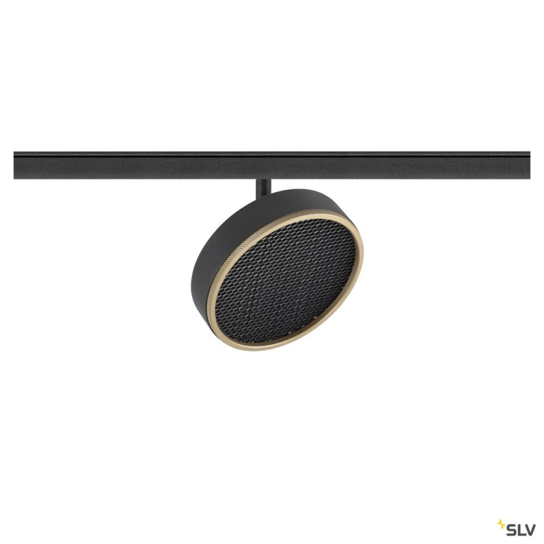 SLV GRIP! FLAT, 48V Spot, DALI, rund, 2700/3000 K, 14.5 W, schwarz / gold