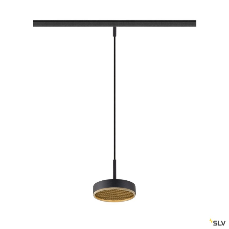 SLV GRIP! FLAT, 48V Pendelleuchte, DALI, Pendellänge 200 cm, 2700/3000 K, schwarz / gold
