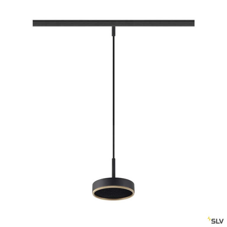 SLV GRIP! FLAT, 48V Pendelleuchte, DALI, Pendellänge 200 cm, 2700/3000 K, schwarz / gold