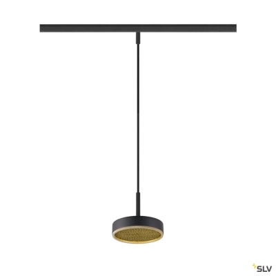 SLV GRIP! FLAT, 48V Pendelleuchte, DALI, Pendellänge 200 cm, 2700/3000 K, schwarz / gold