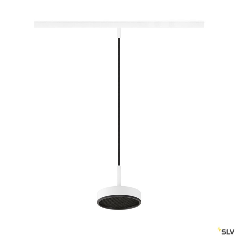 SLV GRIP! FLAT, 48V Pendelleuchte, DALI, Pendellänge 200 cm, 2700/3000 K, weiß / schwarz