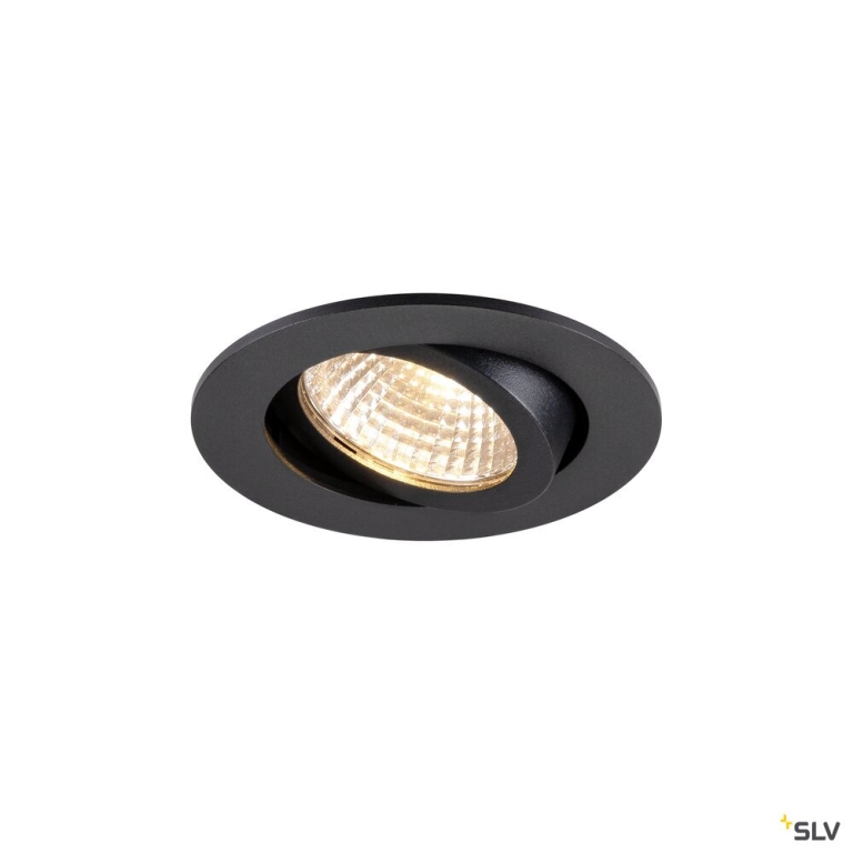 SLV NEW TRIA® 68, Deckeneinbauleuchte, PHASE, AIRTIGHT, rund, 2700 K, 7.5 W, schwarz
