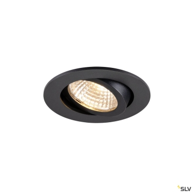 SLV NEW TRIA® 68, Deckeneinbauleuchte, PHASE, AIRTIGHT, rund, 2700 K, 7.5 W, schwarz