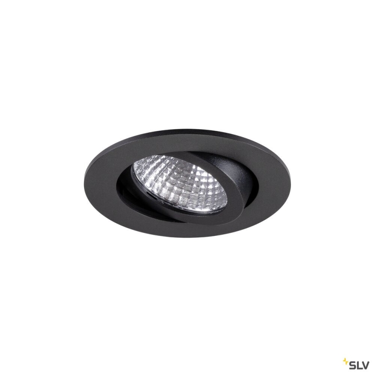 SLV NEW TRIA® 68, Deckeneinbauleuchte, PHASE, AIRTIGHT, rund, 3000 K, 7.5 W, schwarz