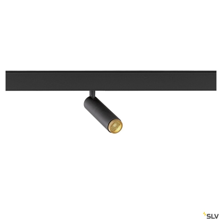 SLV GRIP! S, 48V Spot, deep & recessed track, zylindrisch, 3000K, 9.8 Watt, DALI, 29°, schwarz / gold