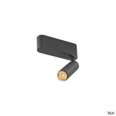 SLV GRIP! S, Deckenaufbauleuchte, single, PHASE, 2700 K, 11 W, 29°, schwarz / gold