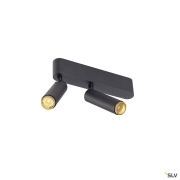 GRIP! S, Deckenaufbauleuchte, double, PHASE, 3000 K, 21 W, 29°, schwarz / gold